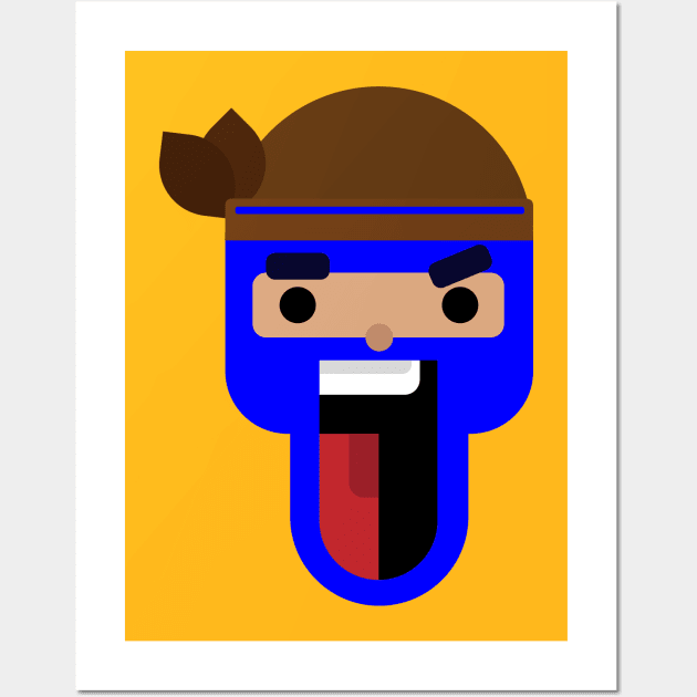 angry blue face cartoon Wall Art by DoarTwidhiSS